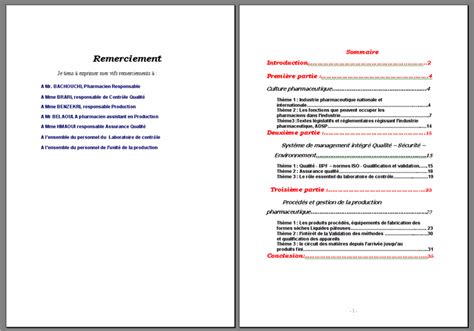 Rapport De Stage 3eme Pharmacie Complet