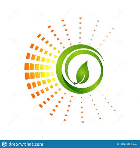 Make a circle logo for free now! Circle Green Nature Leaf Logo Template With Pixel Light ...