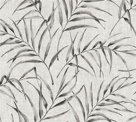 Grey Leaves Wallpaper Leaves Wallpaper Fern Wallpaper Etsy
