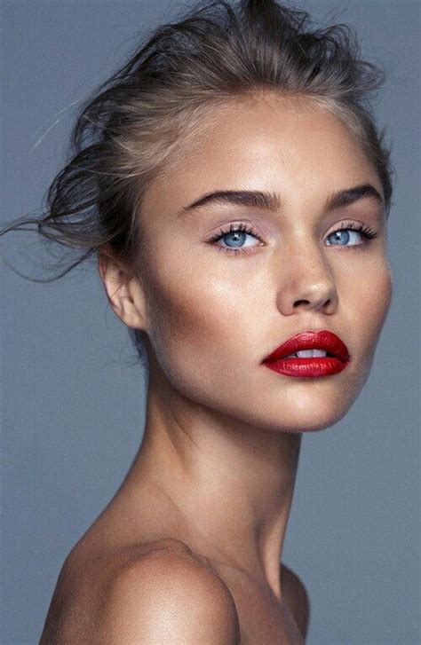 pin by lissette romo on nordic beauty blonde hair red lips red lip makeup blue eye makeup
