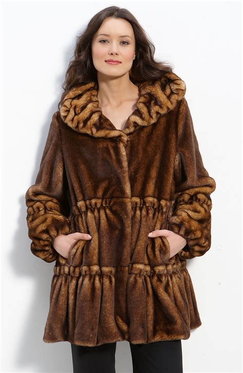 Jones New York Hooded Faux Fur Coat Nordstrom