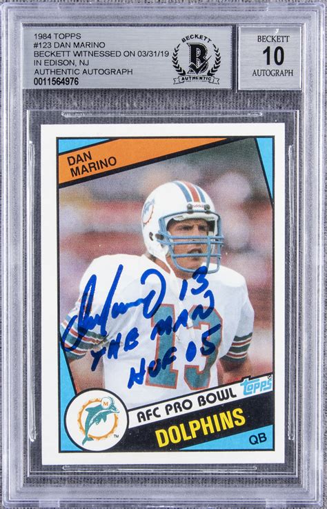 We did not find results for: Lot Detail - 1984 Topps #123 Dan Marino Signed and Inscribed Rookie Card - Beckett 10 Signature!