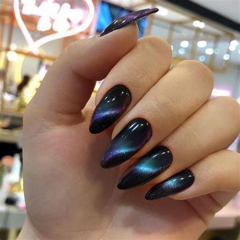 35 cat eye nails the hottest nail trend right now cat eye nails black chrome nails nail