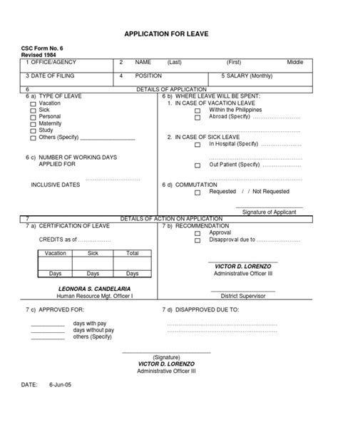 Deped Application For Leave