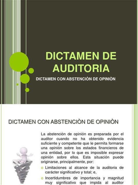 Dictamen Con Abstencion De Opinion Pdf Auditoría Financiera