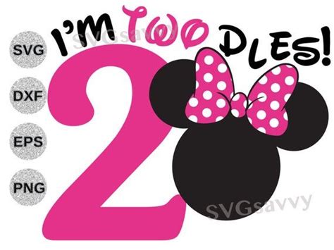 Im twodles svg, i'm twodles svg, minnie mouse 2nd birthday svg, minnie