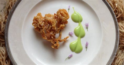 Recipe For Crispy Fried Coral Mushrooms With Chive Aioli