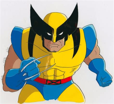 90s Marvel X Men Cartoon Wolverine Close Up Production Animation Cel