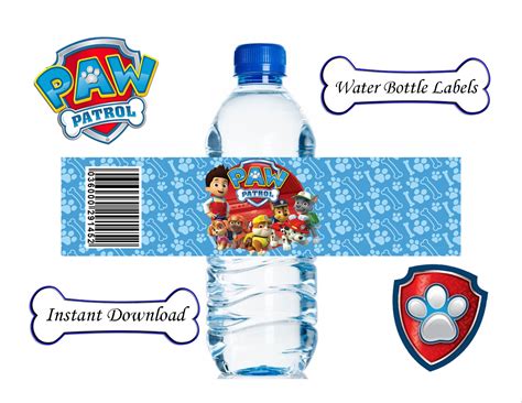 Paw Patrol Bottle Labels.Paw Patrol Labels.Water Bottle Labels.Paw Patrol.Paw Patrol Party.Paw 