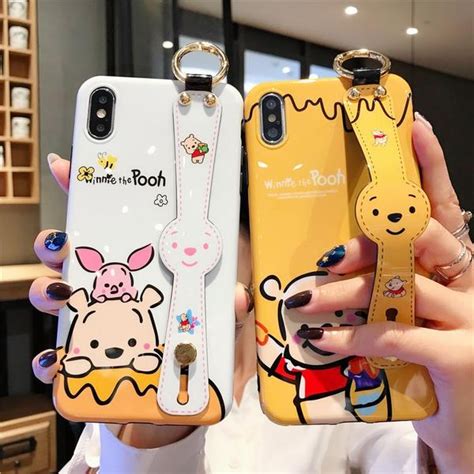 Cute Winnie Pooh Case For Iphone X Xr Xs Max Cartoon Wrist