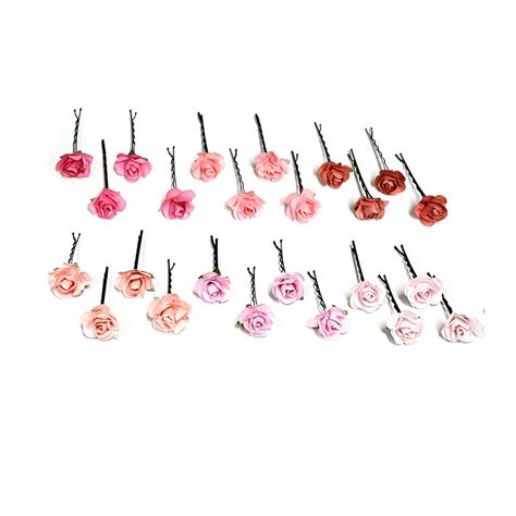 Small Pink Rose Hair Pins Mini Pink Flowers Hair Pins Pale Etsy