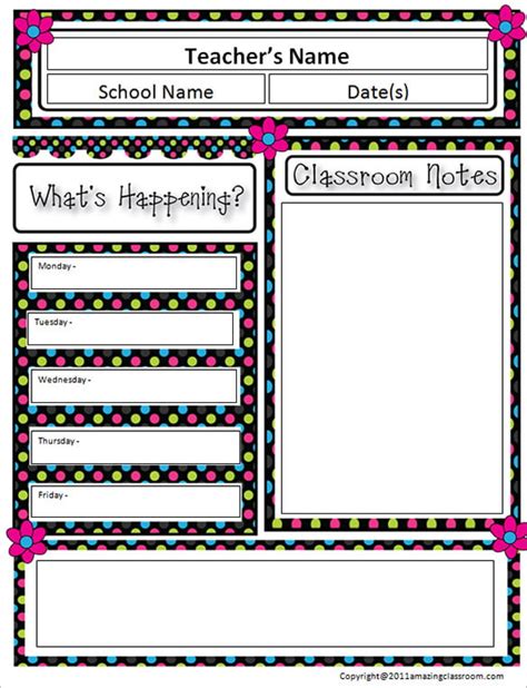 editable classroom newsletter template free templates printable download