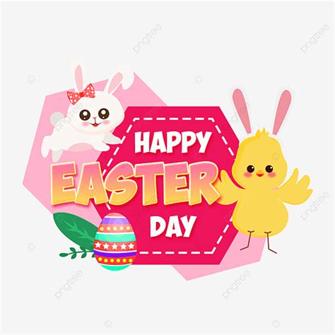 Happy Aester Day Rabbit 2 Easter Spring Egg Png Transparent Clipart