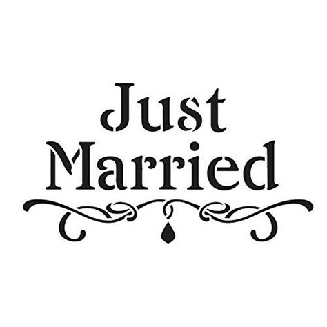 Just Married Stencil By Studior12 Embellished Wedding Word Art