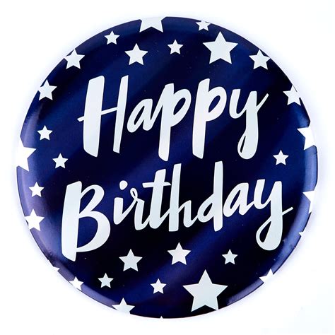 Buy Giant Happy Birthday Badge Blue And White Stars For Gbp 099 Card