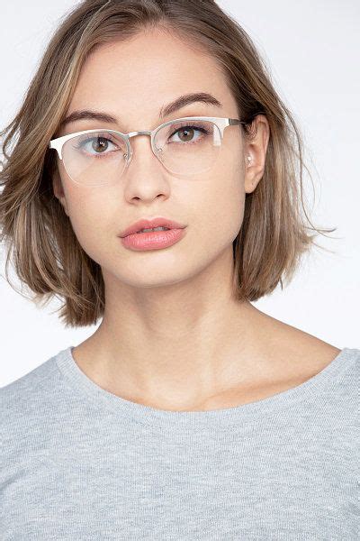 hemisphere effortlessly chic half rim frames eyebuydirect in 2021 glasses for oval faces