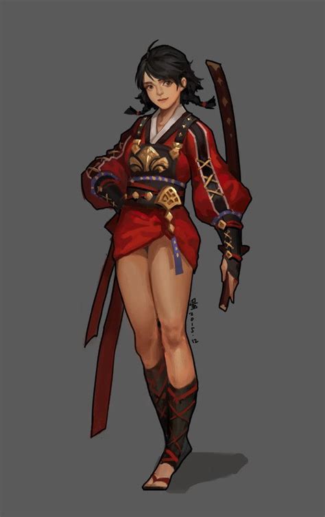 Girl Dandan Liu Female Samurai Game Character Design