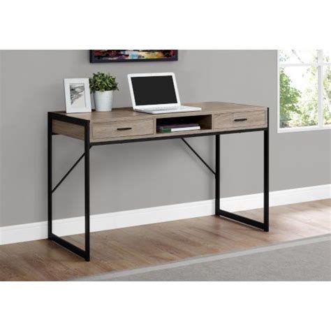 Hawthorne Ave Dark Taupe And Black 22 Inch Computer Desk With Storage