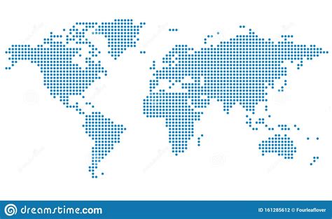 Dots World Map On White Background Vector Illustration Stock Vector