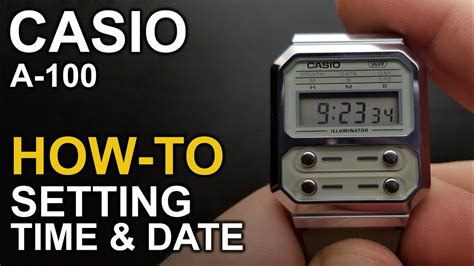 Casio A100 Setting Time And Date Module 3503 Youtube
