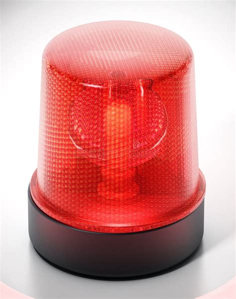 Flashing Red Alarm Light Isolated On White Background 3d Illustration