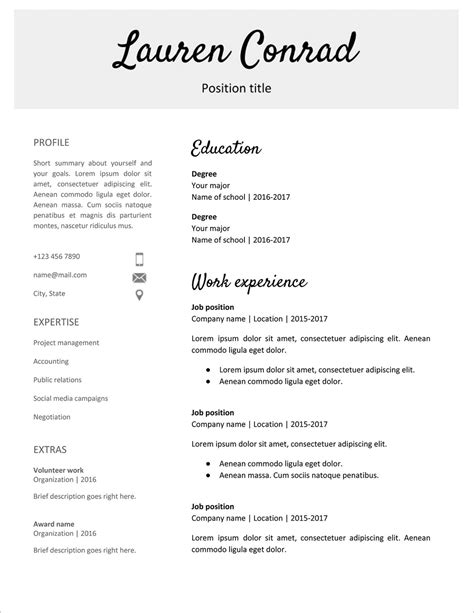 Use the link below to download a microsoft word (.doc) version of the student resume template for use on a pc or a mac. Resume Template Doc | louiesportsmouth.com