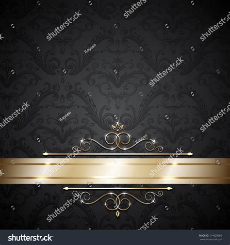Royal Template With Ornate Background And Golden Swirls Stock Vector