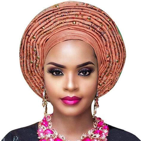 Aso Oke Gele African Headtie Nigerian Headtie Auto Gele Women Headwrap