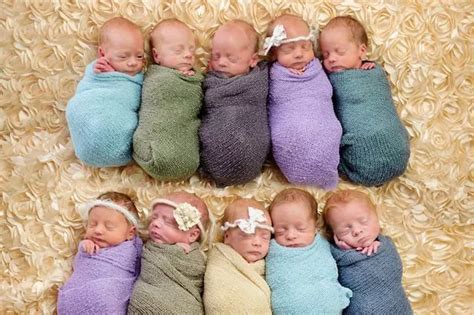 Heartwarming Snap Shows Quadruplets Triplets Twins And Single Baby
