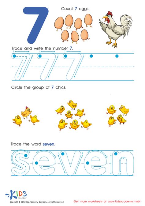 Trace And Write Number 7 With Fun Worksheet Tracing Sheet Free