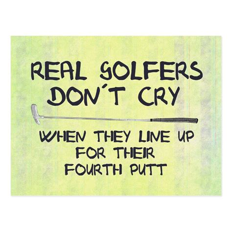 Real Golfers Don´t Cry Postcard In 2021 Golf Quotes
