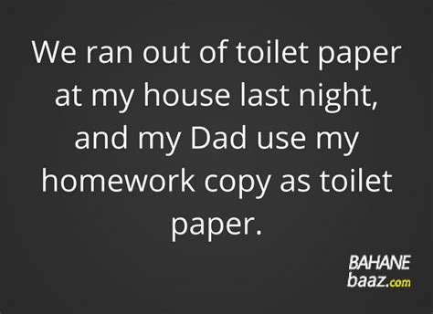 Funny Excuses For Not Doing Homework Student Excuses