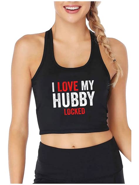 i love my hubby locked graphics sexy slim fit tank top hotwife funny humorous flirtation tank
