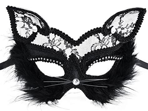 Venetian Masquerade Mask Womens Sexy Black Glitter Fancy Cat Lace Eye