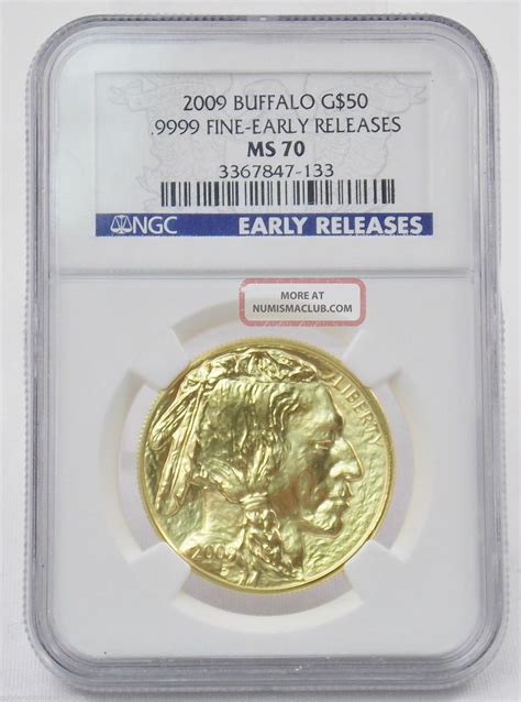 2009 American Buffalo 1 Oz 24k Pure 9999 Gold Coin 50 Ngc Ms70 Early