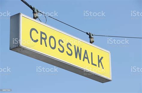 Cross Walk Sign Stock Photo Download Image Now Blue Blue