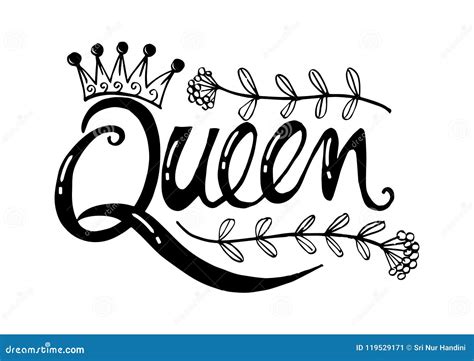 Queen Hand Lettering Stock Illustration Illustration Of Beauty 119529171
