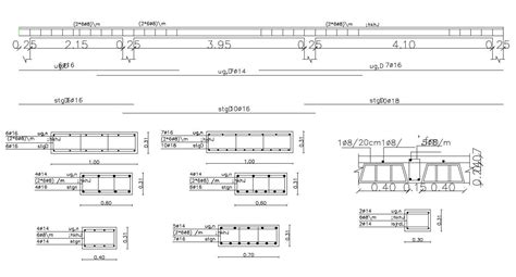 Reinforced Concrete Beam Section Drawing Free Dwg File Cadbull