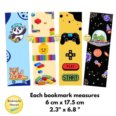 Printable Bookmarks Template Kids Bookmarks Stocking Stuffer Etsy