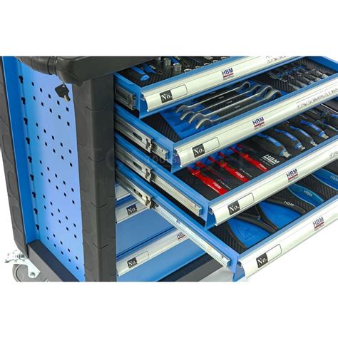 HBM 154 Piece Premium Filled Tool Trolley BLUE Toolsidee Co Uk