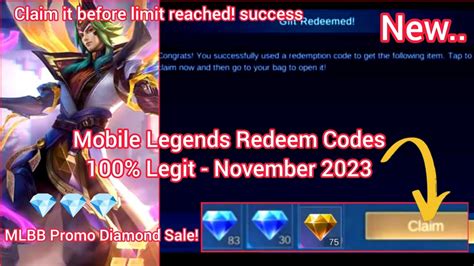 Mobile Legends Redeem Codes November 10 2023 Ml No Limit Code Mlbb