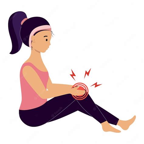 Premium Vector The Girl Suffered A Knee Injury Osteoarthritis And