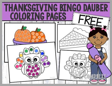 Simply click a button to generate a card, then print. Thanksgiving Bingo Dauber Coloring Pages | Thanksgiving ...