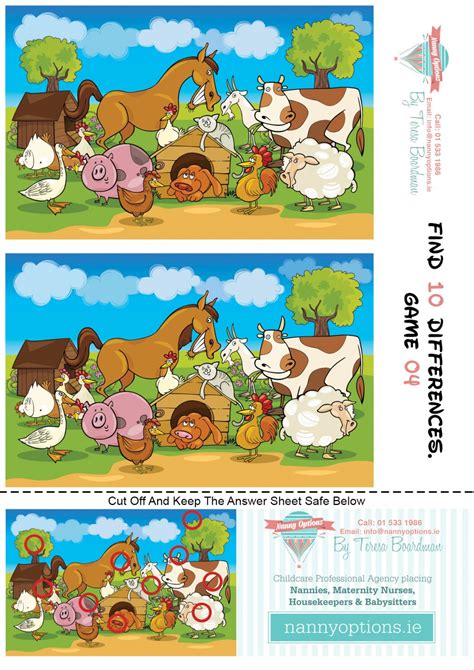 Games For Kids Find 10 Differences Game 4 Nanny Options By Teresa