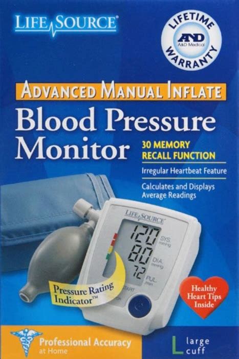 Pack Of 12 Lifesource Blood Pressure Digital Manual Inflate Large Cuff