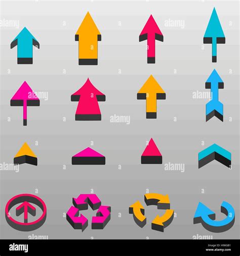 Set Of Colored Arrows Icons Vector Illustration Eps 10 Stock Vector