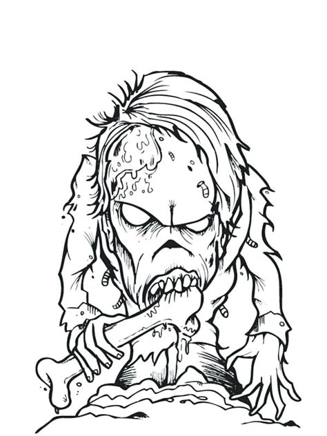 Halloween Zombie Coloring Pages At Free Printable