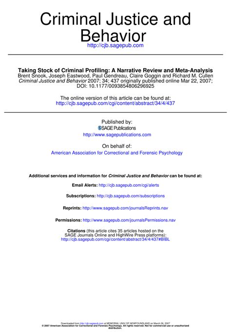 Pdf | the issue of 'criminal profiling' is one with which most of us are familiar. (PDF) Taking Stock of Criminal ProfilingA Narrative Review ...