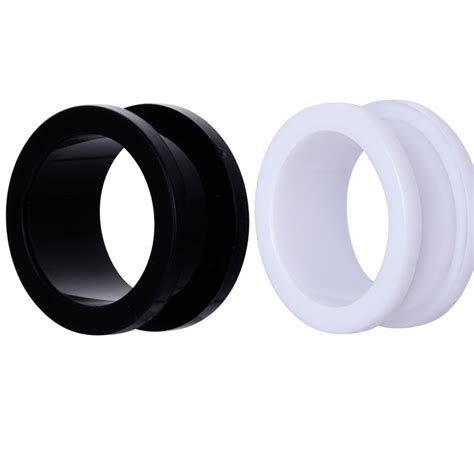 Fanpeijy Pair Uv Acrylic Screw Fit Ear Tunnels Thick Double Flared