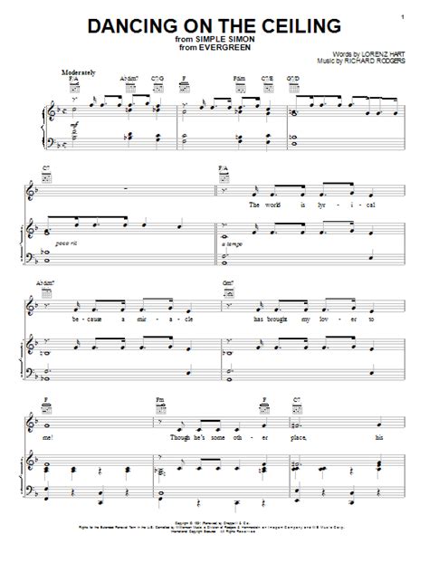 After writing together for several years, they produced their first successful broadway musical, the garrick gaieties, in 1925, which introduced their hit song, manhattan and led to a series of successful musicals and films. Dancing On The Ceiling | Sheet Music Direct